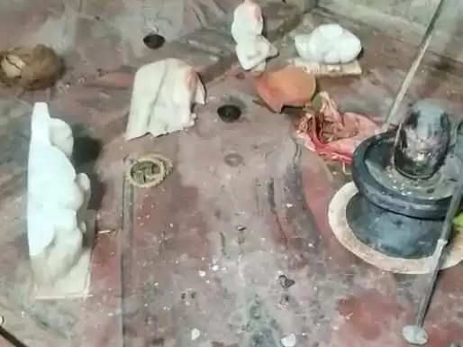 अलवर जिले के बानसूर में शिव मंदिर में मूर्तियों को किया खंडित
